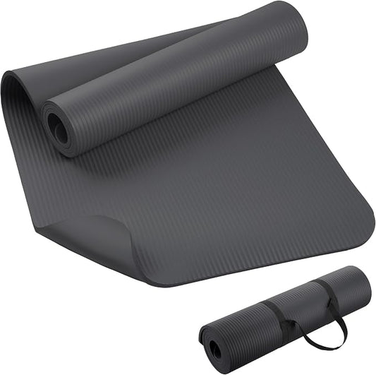 KEEP Extra Thick NBR Yoga Mat for Women & Men, 10mm Thick, 72”x24” Large Exercise Mat with Non-Slip Workout Mat for Yoga, Pilates, Stretching, Meditation – Wide & Cushioned Fitness Mat