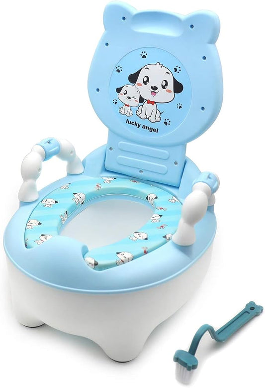 HongK- Portable Baby Kids Blue Bear Portable Potty Training Toilet Seat With Pad Toddler Lovely Toilet Comfortable Soft Seat Stool Chair [P/N: ET-BABY003-BLUE]