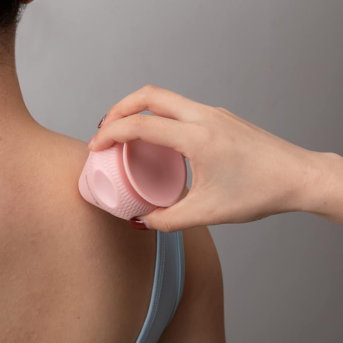 Solacium Mountable Massage Therapy Tool - Multi-Surface Suction Cup Wall Massage Tool for Sore Muscles, Myofascial Release, Stress Relief, Trigger Point and Deep Tissue Massage (Pink)