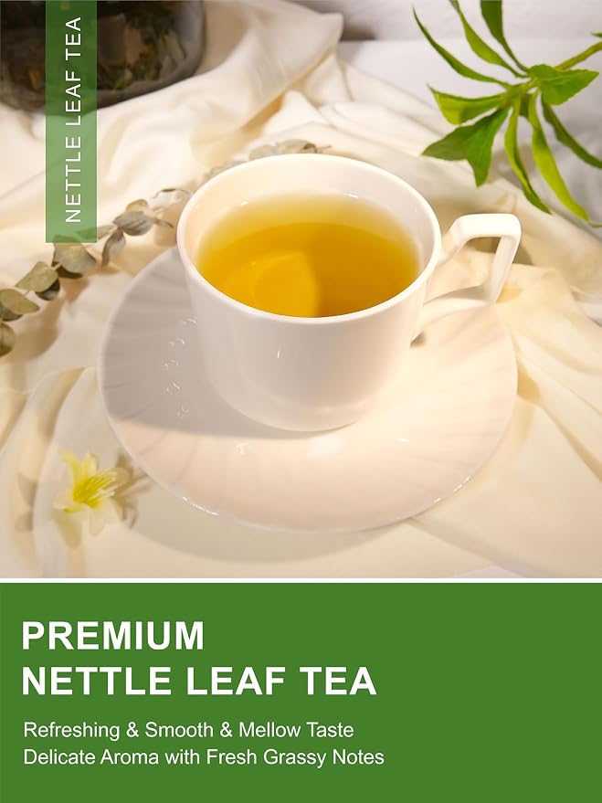TeeLux Nettle Leaf Tea, Natural Stinging Nettle Tea Loose Leaf, Caffeine Free, Refreshing & Smooth taste, 8oz