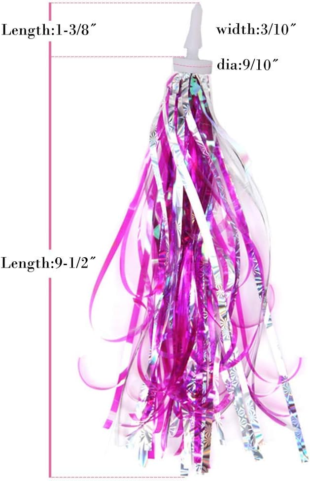U-LIAN Kids Bicycle Tassel Ribbon,Children Scooter Handlebar Streamers Bicycle Grips Ribbon Baby Carrier Accessories Easy Attach to Bike's Handlebars…