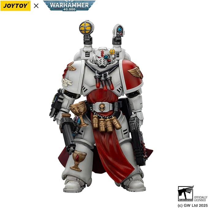 JOYTOY Warhammer 40K Blood Angels Sanguinary Priest with Heavy Bolt Pistol, chainsword and narthecium 1:18 Scale Action Figure Mecha Joy Toy Collection Model 4.84in