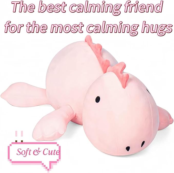 XYG® Weighted Stuffed Animals, Pink Dinosaur 26", 5 lbs, Weighted Plush Animal, Cute Plush Toy Pillow, Soft Dino Plushie Gifts for Adults, Kids, Boys & Girls(66 CM)