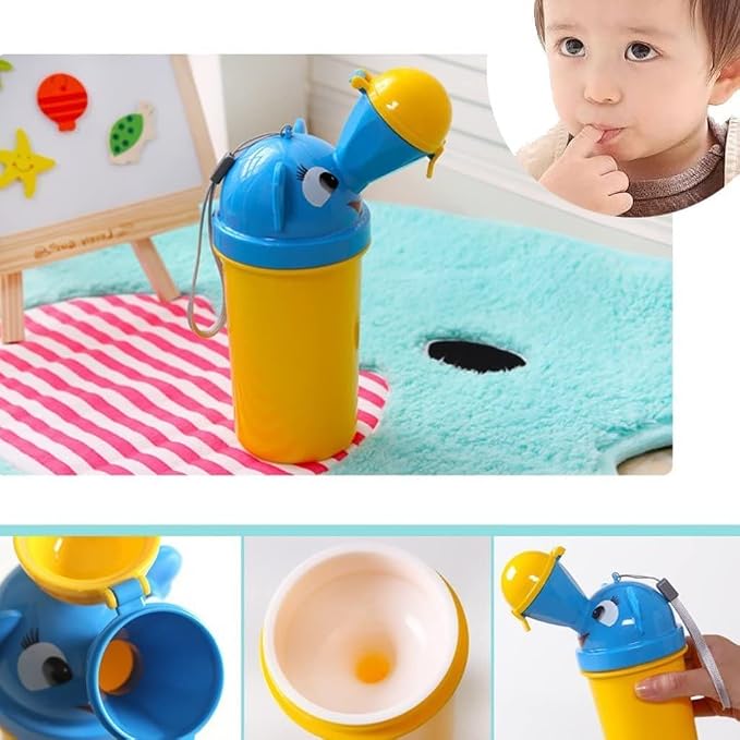 Portable Kids Baby Urinal Potty Bottle Emergency Toilet for Camping Car Travel - Yellow, 7 inch