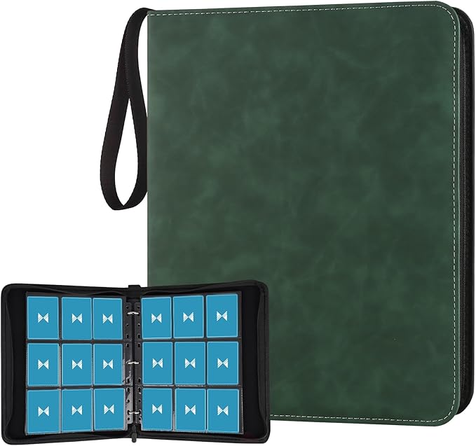 GERMUN 720 Card Binder, Premium Trading Card Binder, 9 Pocket Double Sided Pocket PU Card Collection Binder, Collector Card Album, Card Folder for MTG, TCG, Sports Cards, Game Cards (Dark Green)