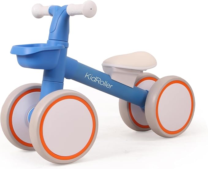 Kid's Balance Bikes for 1 Year Old Boys and Girls, 12-24 Months Toddler Ride-on with Adjustable Seat and a Front Basket, First Birthday Gifts Sky Blue