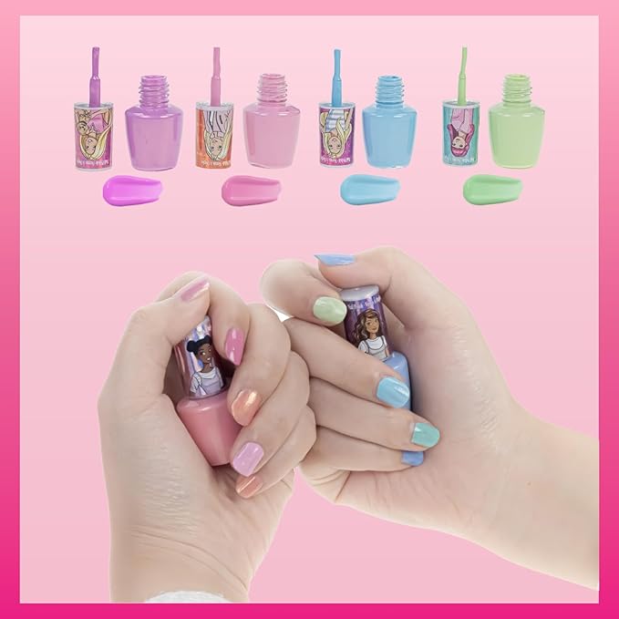 Barbie -Townley Girl Non-Toxic Peel-Off Water-Based Safe Nail Polish Set with Nail Dryer for Kids, Batteries Not Included, Ages 3 and Up