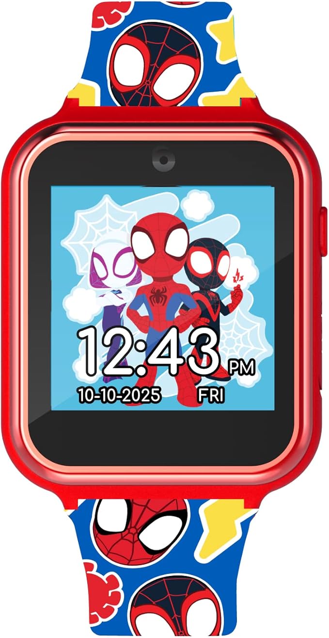 Marvel Spidey and His Amazing Friends Interactive Kids Smart Watch with Camera Games Voice Recorder Calculator Pedometer Colorful Silicone Strap Fits Wrists 5.5" to 8"