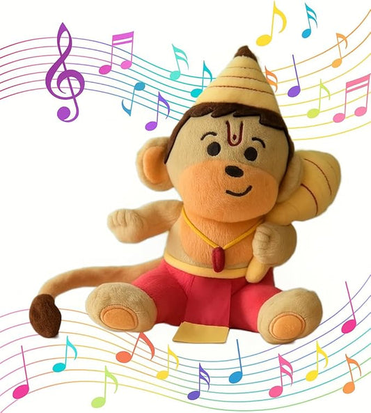 MODI TOYS Baby Hanuman (Small - 7 inch) Mantra Singing Plush Toy | Ideal for Newborns, Infants, Toddlers, Grandparents | Best for Diwali, Baby Shower, Birthday, Housewarming