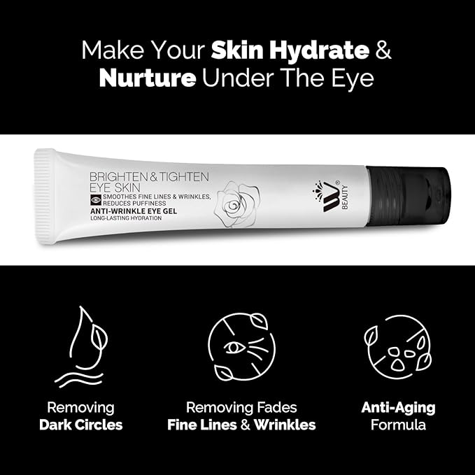 WBM Eye Cream with Metal Roller | Anti-Aging Eye Treatment for Dark Circles, Puffiness & Wrinkles | Hyaluronic Acid, Retinol & Niacinamide | Hydrating & Cooling Under Eye Cream | 20ml