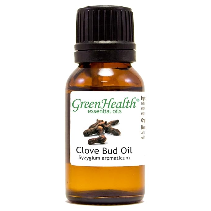 GreenHealth Clove Bud Essential Oil - 15 ml - Amber Glass Bottle with Euro Dropper - 100% Pure Essential Oil
