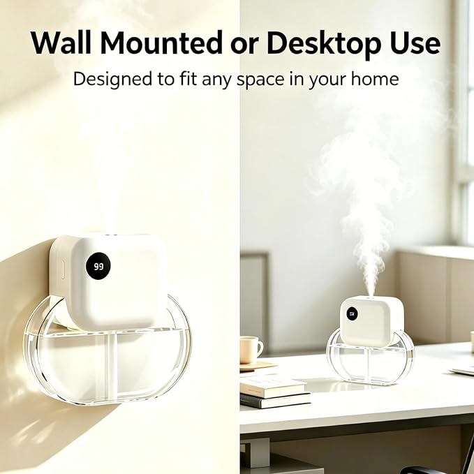 Aromatherapy Diffuser for Home - GloryAir 170ML Essential Oil Diffuser with 6 Mist Levels & 90 Days Runtime, Quiet Cool Mist,7 Color Light, Portable Type-C for Bedroom/Offices(Only Diffuser