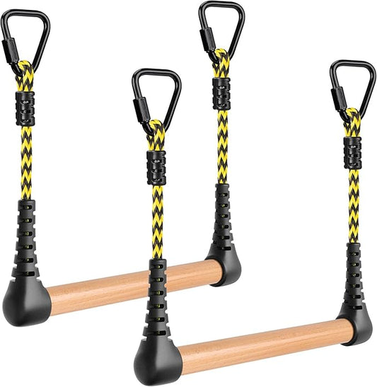 SELEWARE 2-Pack Kids Monkey Bars for Backyard & Indoor – Hanging Monkey Bars Ninja Line Accessories, Ninja Warrior Accessories for Obstacle Course Training