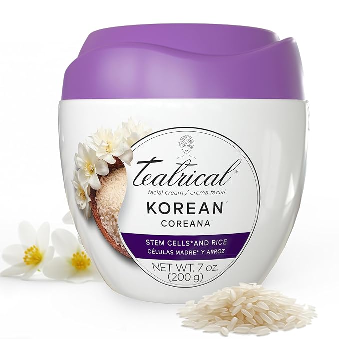 TEATRICAL Korean Facial Cream Effect with Stem Cells and Rice, 7 oz | Face Moisturizer for Women, Korean Skincare Effect, Hydration and Even Tone, Paraben-Free, Non-Greasy Formula