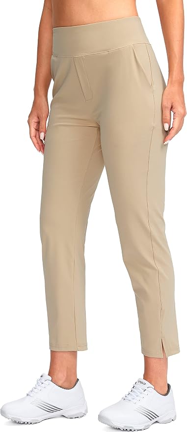 YYV Women's Golf Pants High Waist Stretch Ankle Pants with Pockets | Work Ankle Pants, Dress Pants with 4 Pockets, For Yoga Business Travel Casual