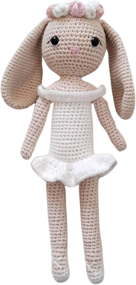Stuffed Soft Bunny for Kids – Handmade Crochet Rabbit Toy – Long-Lasting Toddler Comfort Toy – Thoughtful Gift for Girls & Bunny Lovers