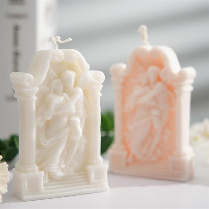 Hugging Angel Shaped Scented Candle,125G Aesthetic Handmade Soy Wax Aroma Decorative Art Candle for Table Photo Prop Valentine's Day Wedding Birthday,Prefect Gift for Meditation Stress (White)