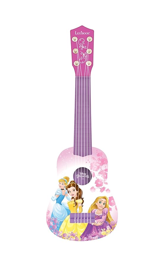 Lexibook, Disney Princess, My First Guitar for Children, 6 Nylon Strings, 21" Long, Guide Included, Pink, K200DP