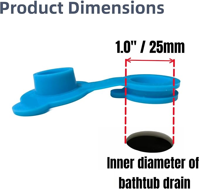 Bathtub Stoppers, Silicone Bathtub Stopper, Fits Most Baby Bathtubs, 5 Sizes of Baby Bath tub Plugs (1.0'' I.D.)