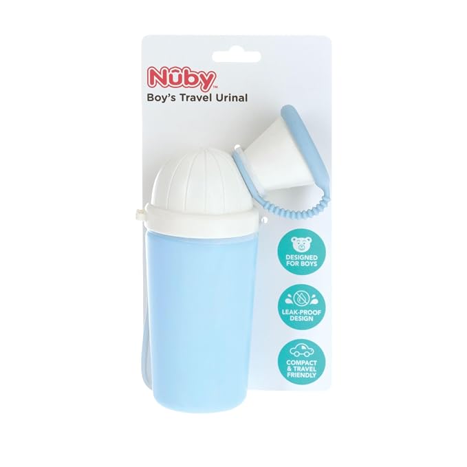 Nuby Travel Potty Urinal for Boys - Leak-Proof Portable Potty for Toilet Training - Toddler Travel Essential