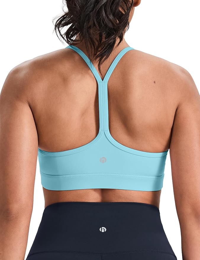 HeyNuts to Freest Womens Y Back Sports Bra, Spaghetti Strap Racerback Low Impact Workout Yoga Tops Padded A-C Cups *Updated