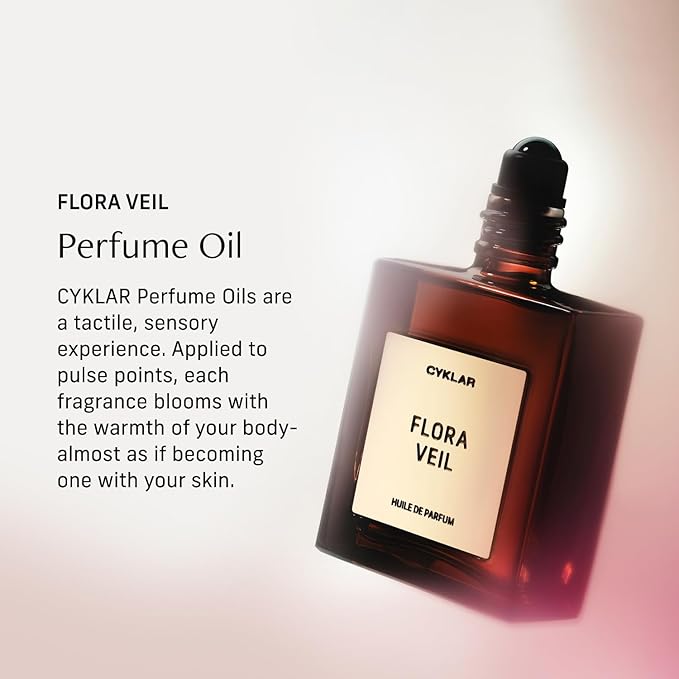 CYKLAR Perfume Oil for Skin – Flora Veil Scent – Fresh, Clean & Floral Perfume Fragrance with Raspberry, Peony & White Amber Notes – Travel-Friendly 15ml