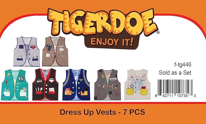 Tigerdoe Dress Up Clothes - 7 Pc - Pretend Play School Set - Career Costumes - Kids Role Play Costume - Occupation Costume