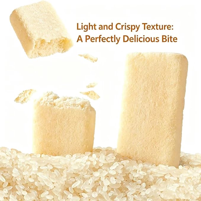 Korean Milk Rice Snacks – Creamy Milk Flavor, Crispy & Crunchy, Individually Wrapped, 10.6 oz (300g) per Bag