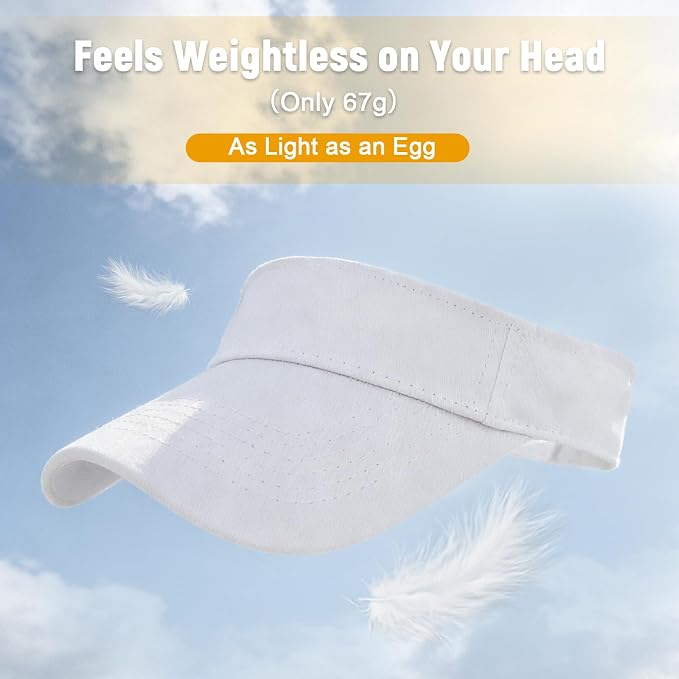 American Trends Sun Visor Hat for Women, Lightweight Quick-Dry Sport Visor | Adjustable fit, Ideal for Golf Tennis & Outdoor Sports, Sweat-Wicking Fabric, Ponytail-Friendly, Wide Brim for Sun Protection