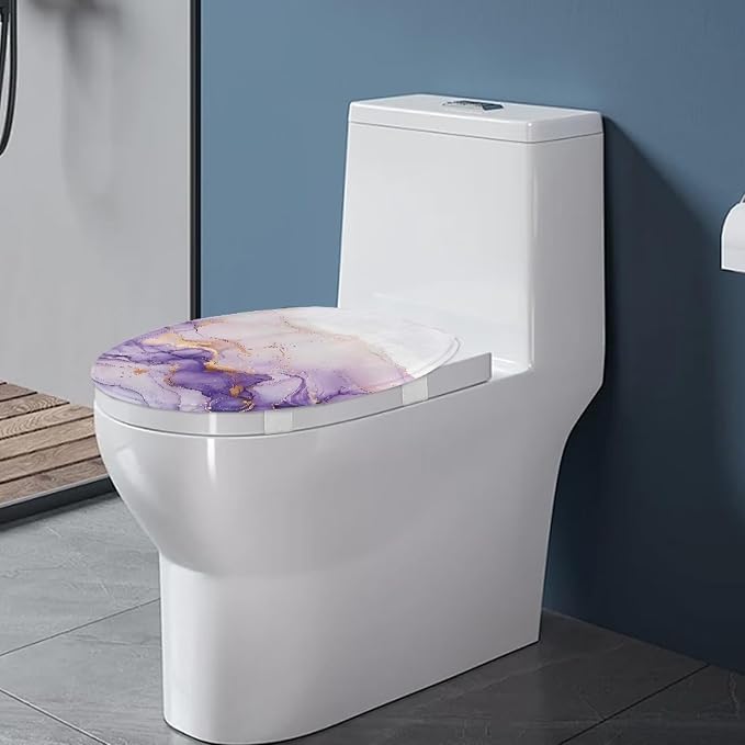 Yellow Butterfly Toilet Lid Cover, Suitable for Most Round, Elongated and Oblong Toilet Seats, Bathroom Decorative Flannel Soft Toilet Lid Cover