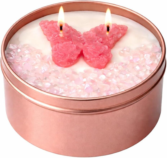 Japanese Cherry Blossom Soy Candle – 8 oz Floral Aromatherapy Candle, Clean Burning Hand-Poured Candle for Relaxation, Home Décor & Gifts – Aqua MARR