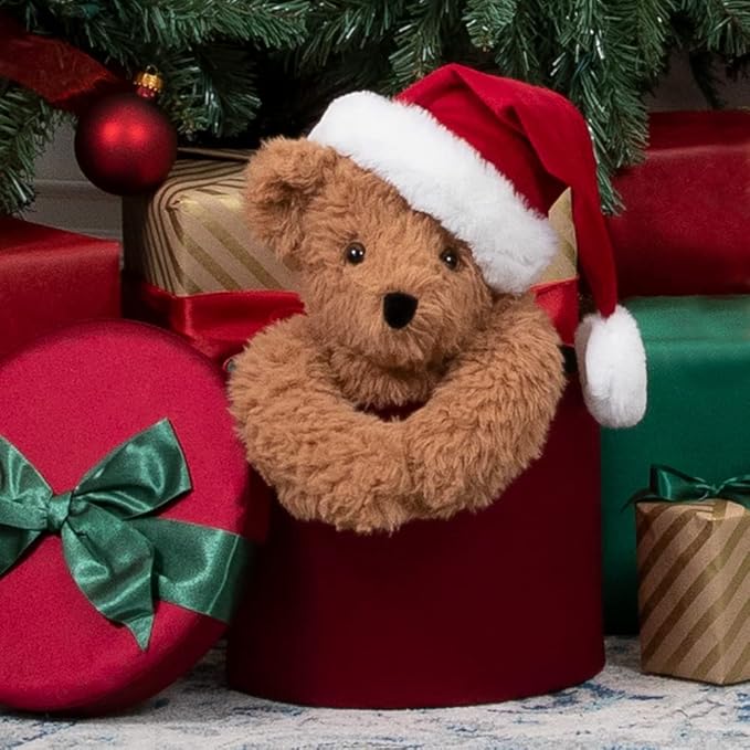 Vermont Teddy Bear Christmas Bears - Christmas Stuffed Animals, 13 Inch,Santa Hat, Soft Plushie