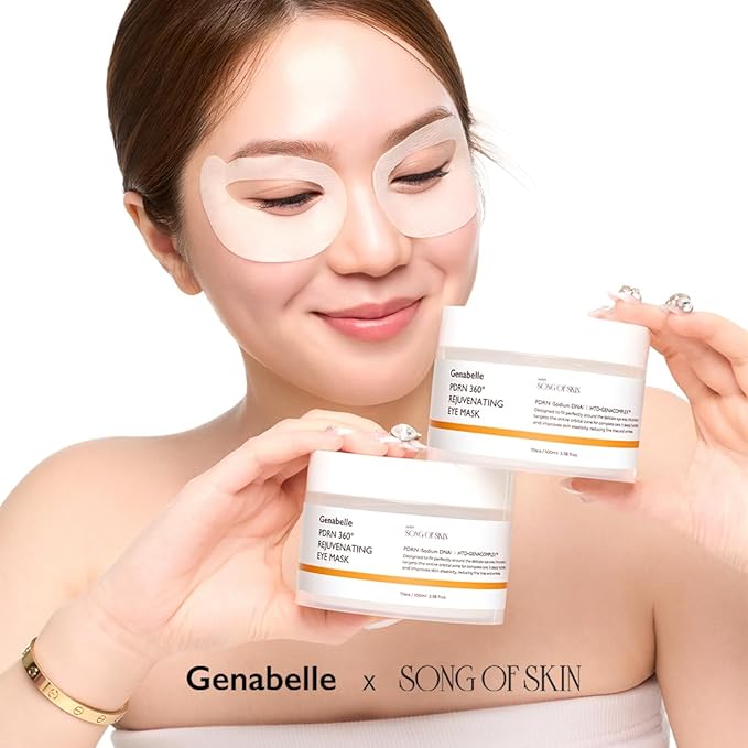Genabelle PDRN 360° Rejuvenating Eye Mask – Full Eye Area Eye Patches for Hydration, Firming & Elasticity with PDRN & Peptides – Targets Dark Circles, Puffiness & Fine Lines – 3.38 fl oz.