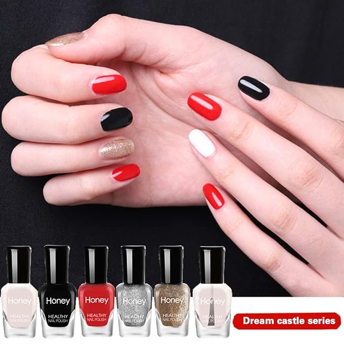 Non Toxic Nail Polish Set, Easy Peel Off and Fast Dry Nail Polish Set for Pack, Eco Friendly & Organic Water Based Nail Polish for Women and Girls (12 Bottles)