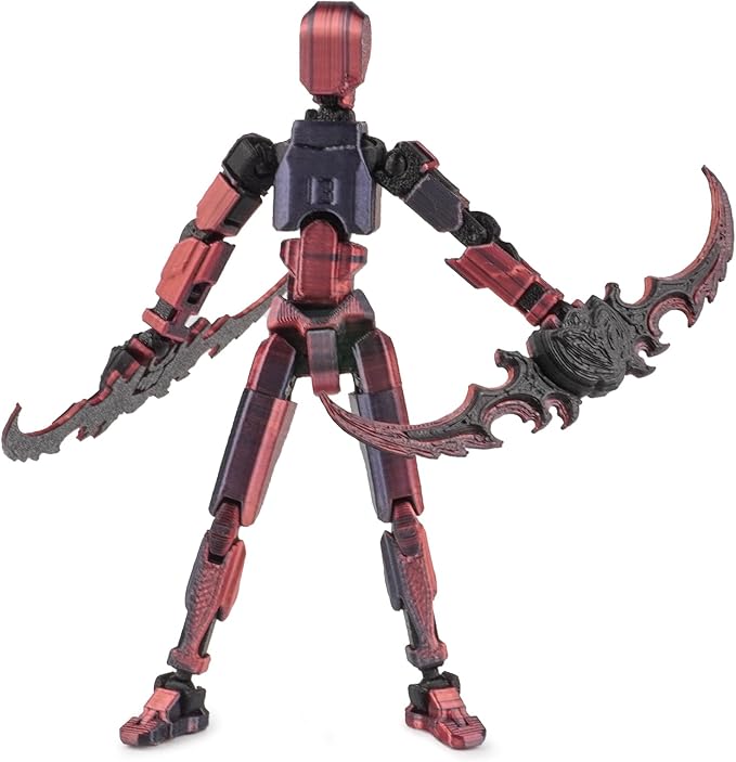 Dummy13 Action Figure Set | Pre-Assembled 3D Printed Titan and Robo Figures | Highly Articulated Robot Toys with Interchangeable Accessories | Perfect for Collectors and Hobbyists (Blacks)