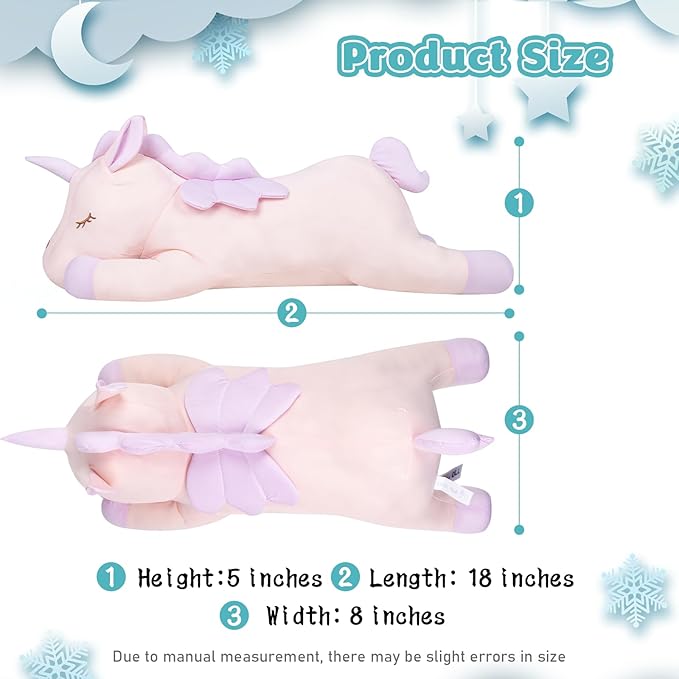 My OLi 18'' Unicorn Cooling Stuffed Animal Pillow - Coolable Soft Chill Plush Hugging Toy - Gift for Kids and Adults