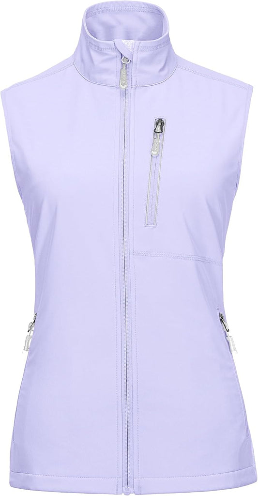 33,000ft Women's Lightweight Running Vest Outerwear with Pockets, Windproof Sleeveless Jacket for Golf Hiking Travel