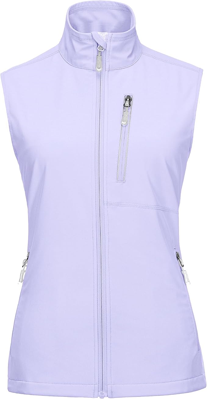 33,000ft Women's Lightweight Running Vest Outerwear with Pockets, Windproof Sleeveless Jacket for Golf Hiking Travel