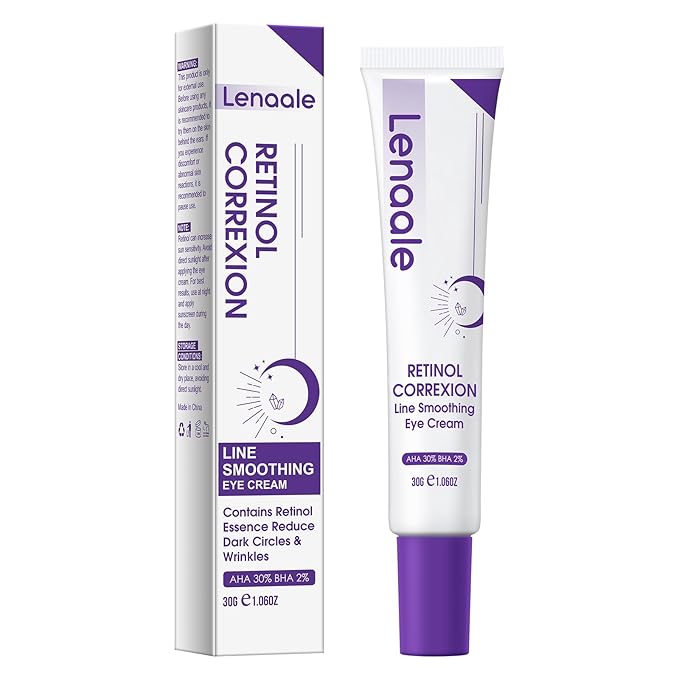 Eye Cream, Retinol Eye Cream for Dark Circles, Puffiness Anti Aging, With Hyaluronic Acid, Peptides, Caffeine Reduces Bags, 1234