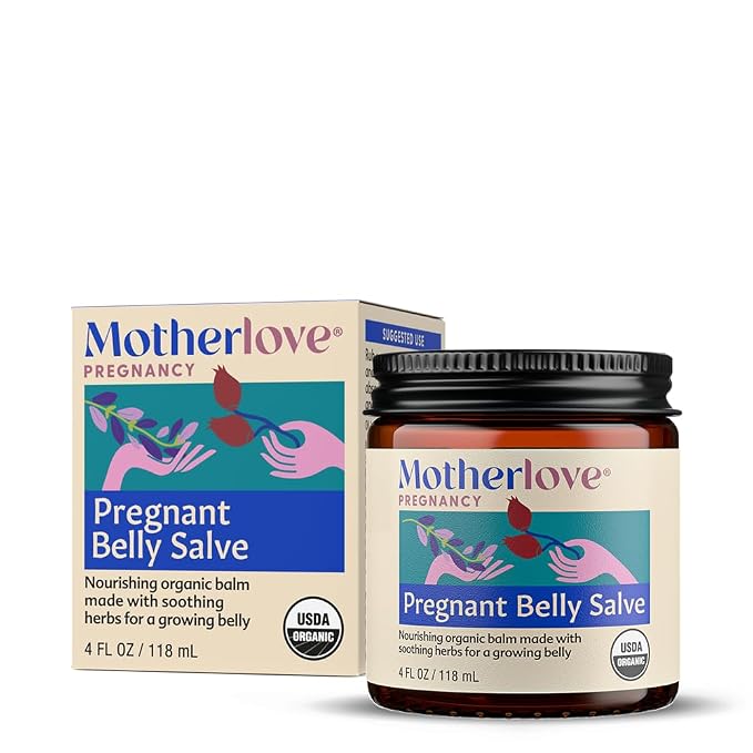 Motherlove Pregnant Belly Salve (4 oz) Moisturizing Organic Balm to Use on Growing Belly