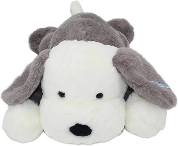Dog Hugging Pillow Big Soft Plush Puppy Stuffed Animal for Kids and Adults Gray 26"