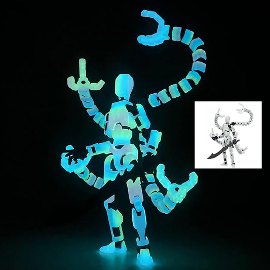 Assembly Completed T13 Action Figure, T13 Action Figure Multi-Jointed Movable,Ultimate Desktop Decor for Lovers t-13 Movability 3D Printed Toys (Black red, 5.5in)