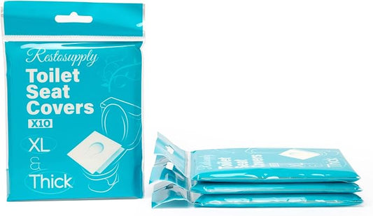 40 Pcs XL Extra Large & Thick Disposable Toilet Seat Covers Outdoor Travel Porta Potty (40)