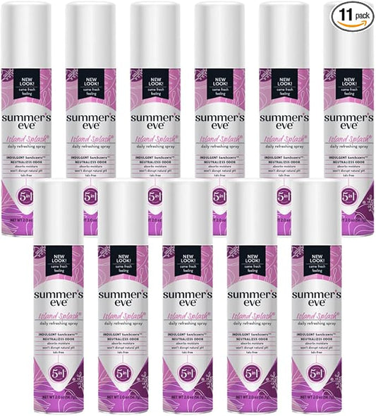 Summer’s Eve Sheer Floral Feminine Freshening Spray, Daily Intimate Deodorant, Neutralizes Odor, pH Balanced, Talc Free, Gentle Fresh Scent, 2 Ounce (Pack of 11)