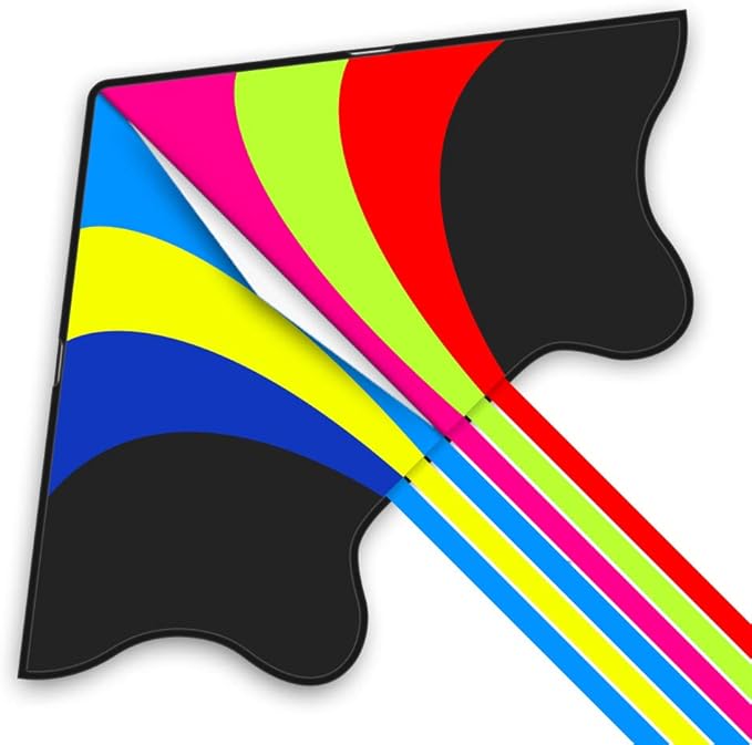 Mint's Colorful Life Delta Kite for Kids & Adults, Extremely Easy to Fly Kite for Beach Trip, Best Kites for Beginners, 300ft String Handle Included