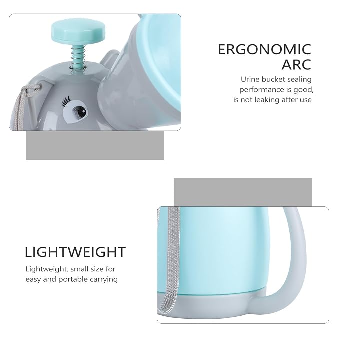 Portable Car Potty Urinal for Boys, Blue Travel Urinal Bottle with Leak-Proof Cap, Lightweight Emergency Toilet for Outdoor and Road Trips