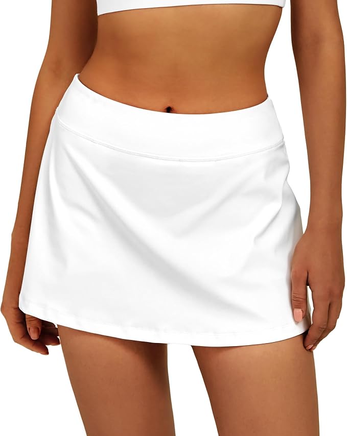 Stelle Women Tennis Skirt High Waisted Athletic Golf Skorts with Pockets | Tummy Control, Built-In Shorts, Deep Pockets, Pleated, Breathable, Lightweight, Tennis, Golf, Pickleball, Running, Workout