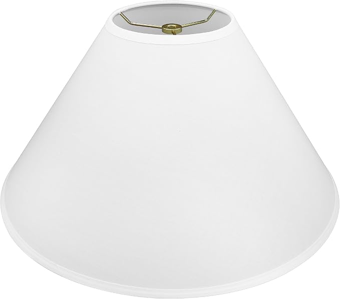 Aspen Creative 32206A Hardback Empire Spider Lamp Shade in White, 6" Top x 19" Bottom x 12" Slant Height