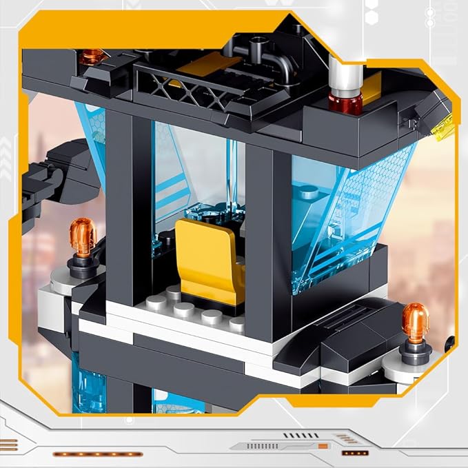 MindBox City Police Station Building Set with Police Car & Helicopter,1430pcs Building Block Toy for Boys 8-12