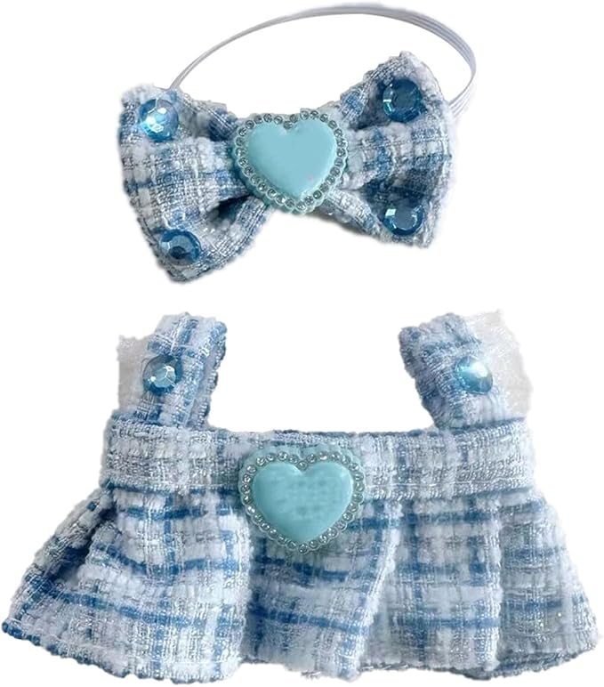 Doll Outfit Set for 17cm Dolls, 2 Piece Clothes Set for Doll, Premium Fashion Dresses for Dolls Accessories Suit(Blue)